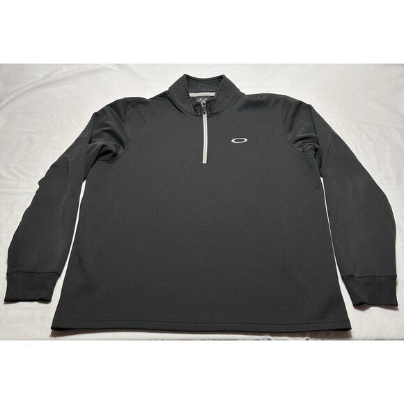 Oakley Activewear Men's XL Black Regular Fit Mock Neck Long Sleeve 1/4 Zip - Picture 1 of 11